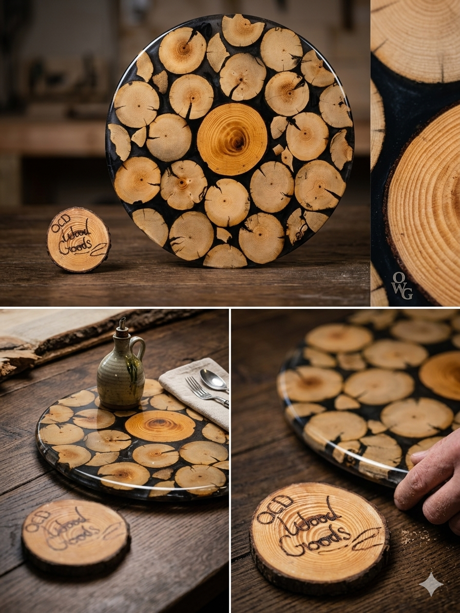 A 3 photo collage of a lazy susan
